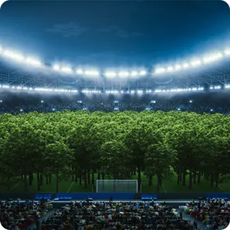 Estádio iluminado à noite