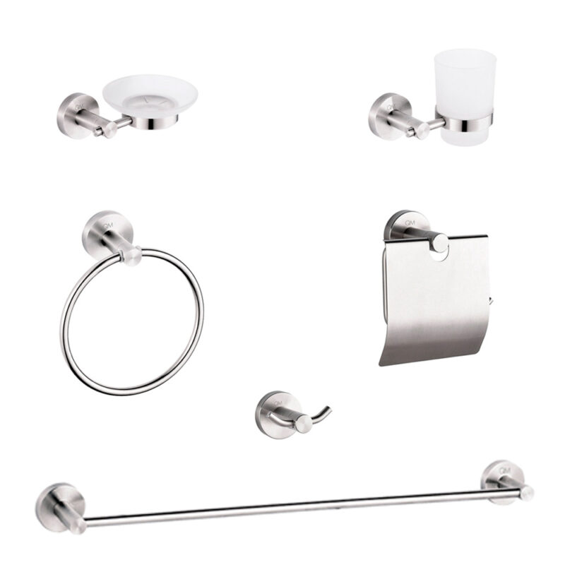 Imagen de Set de accesorios de baño QM RIA 6 piezas by Quality Metal